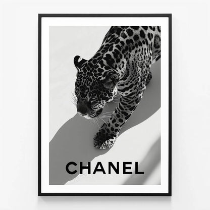 Chanel Jaguar wall art print in black frame