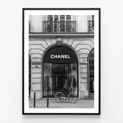 Chanel Store wall art print in black frame