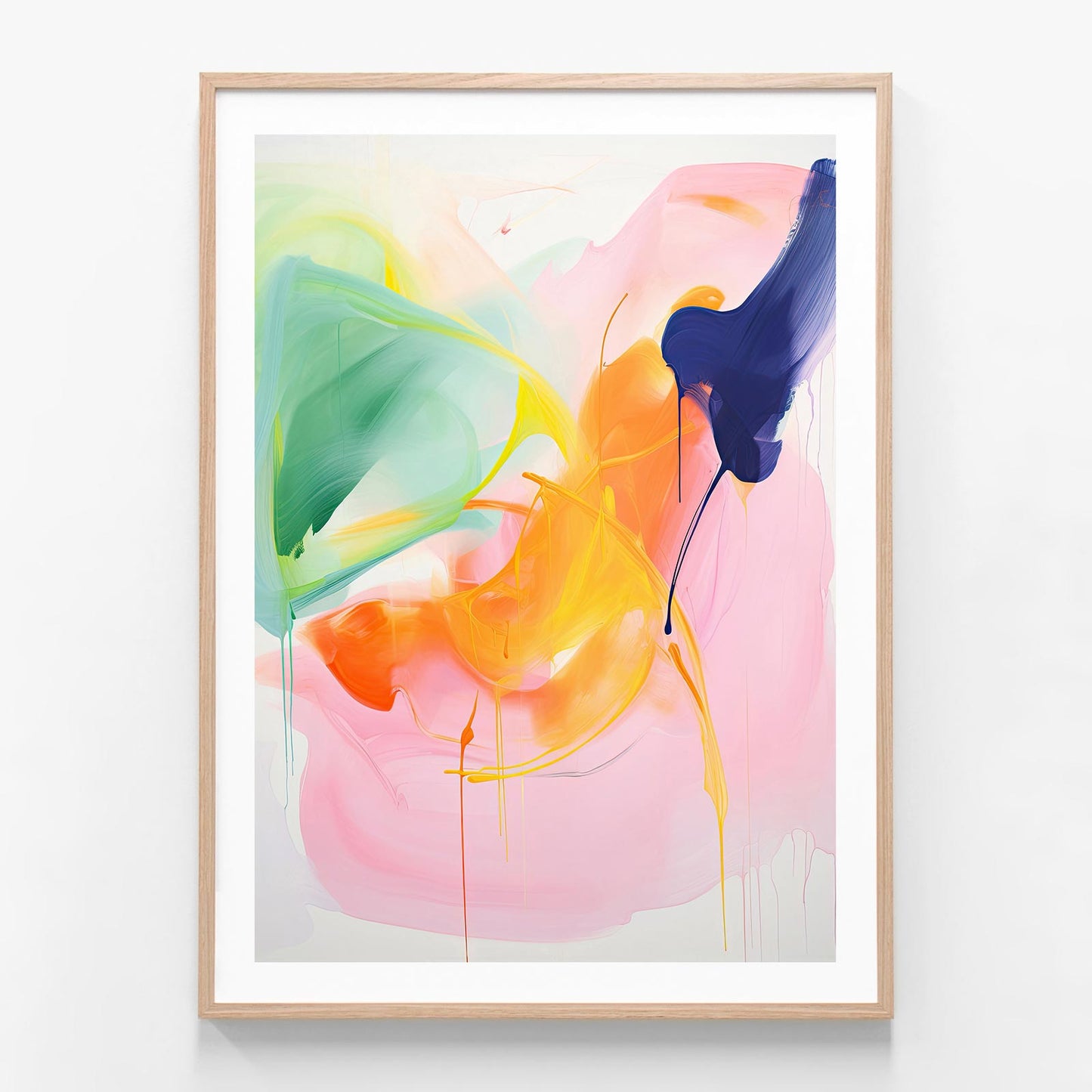 Colour Chaos 2 oak framed print