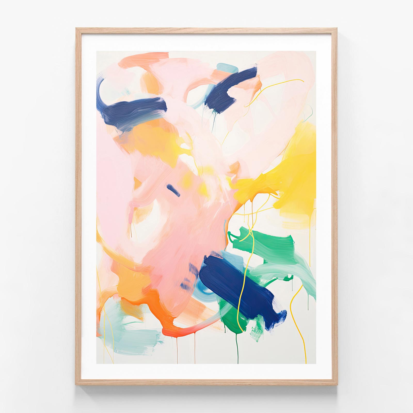 Colour Chaos oak framed print