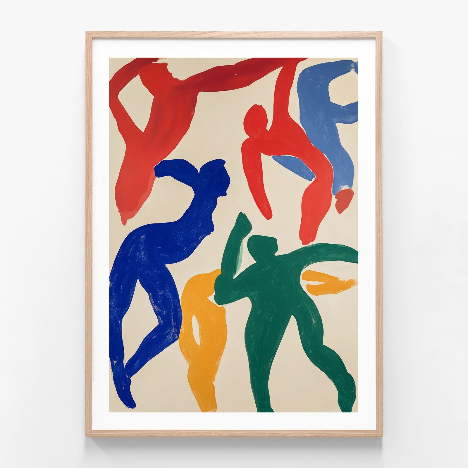 Colour Dancers oak framed print