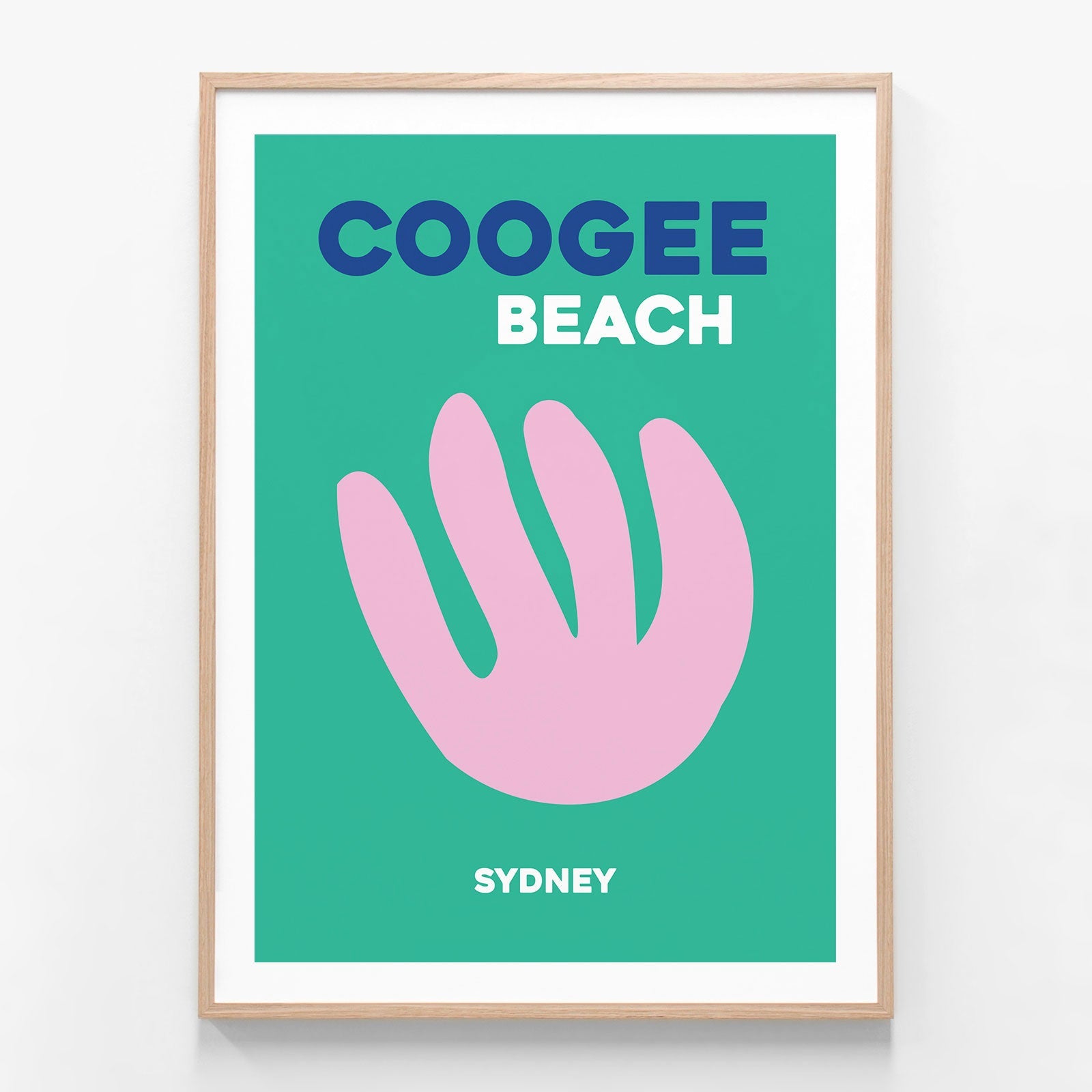 Coogee Beach Sydney oak framed art print