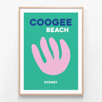 Coogee Beach Sydney oak framed art print