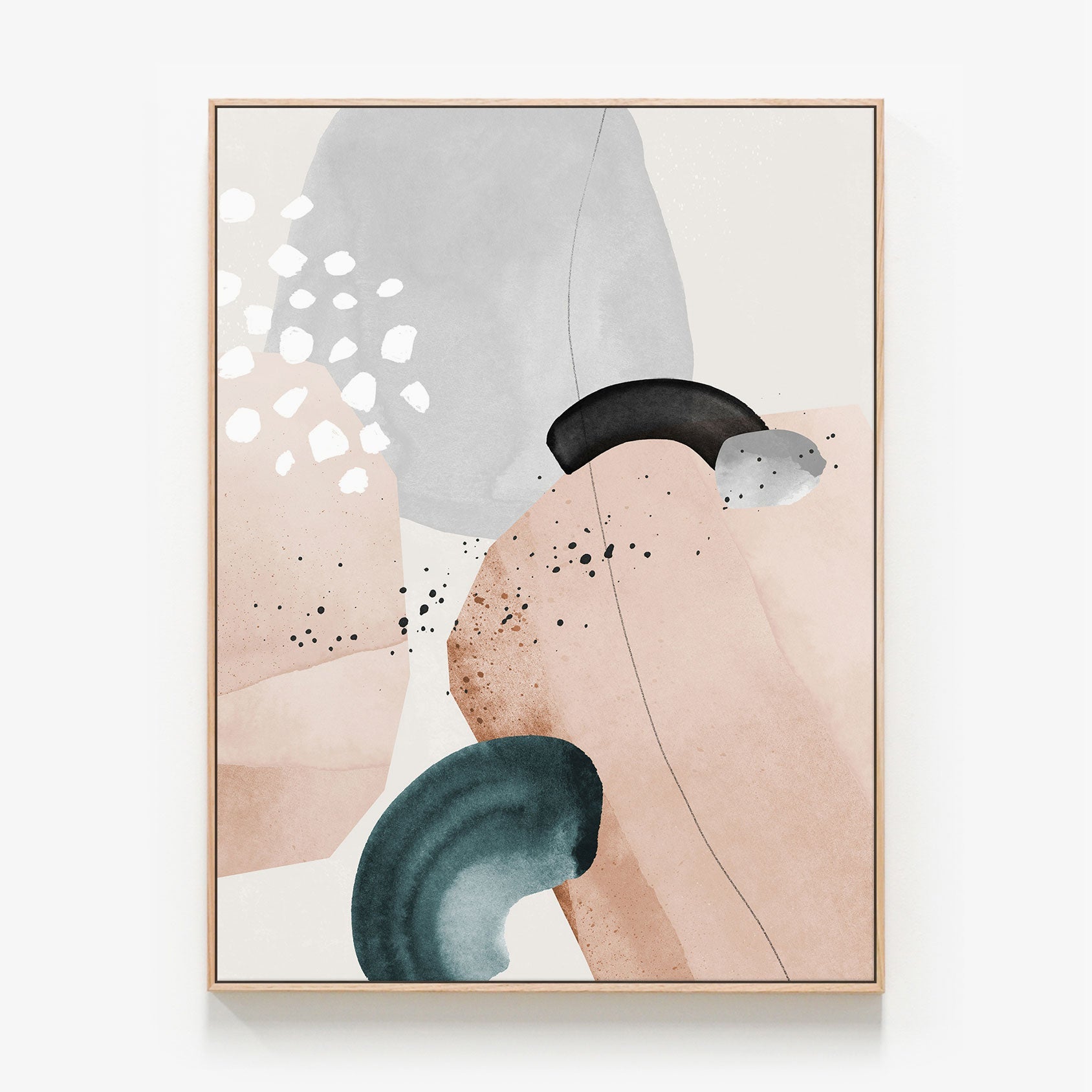 Copenhagen No. 1 Canvas print in oak frame