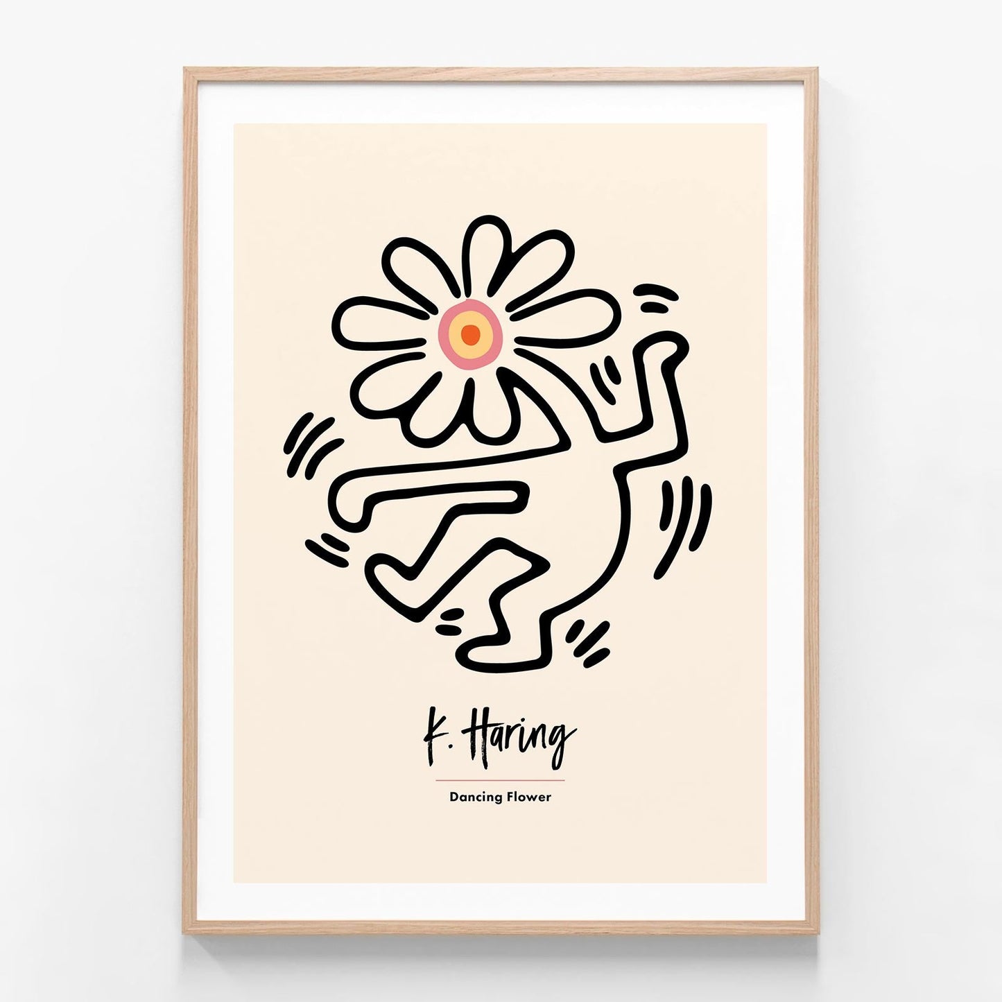 Dancing Flower oak framed print