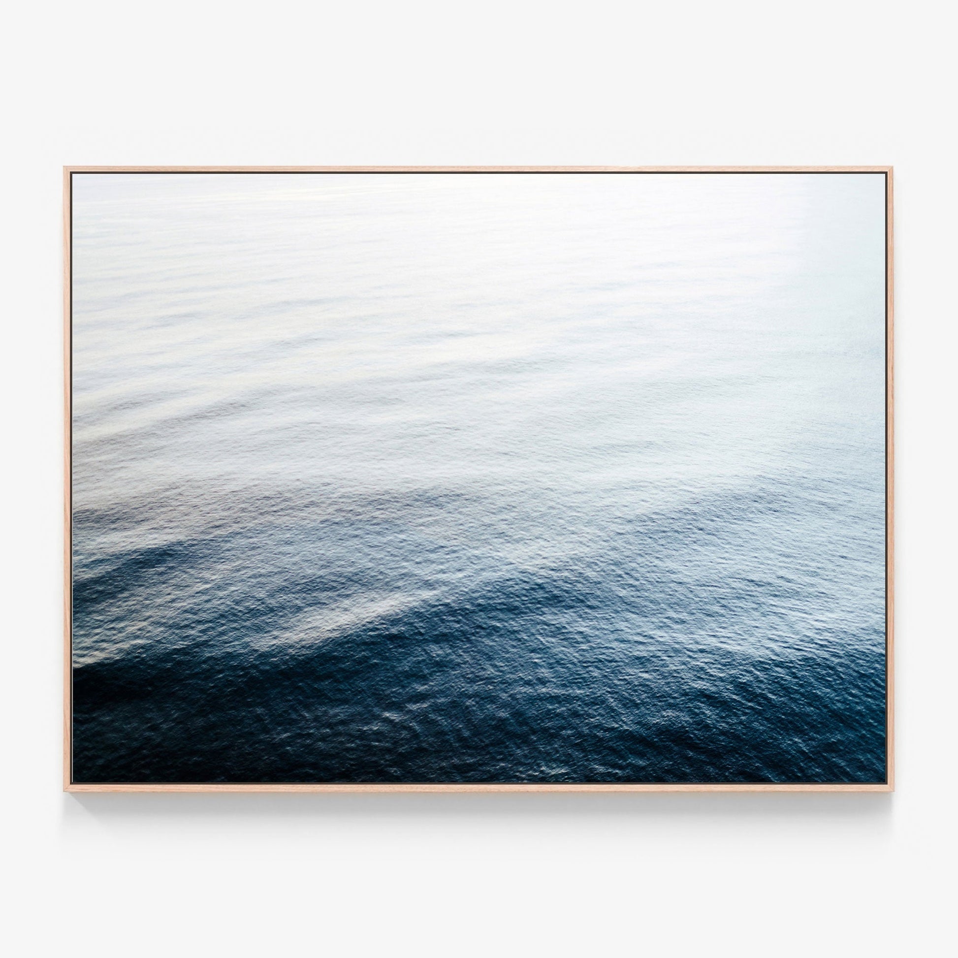 Deep Blue Canvas print in oak frame
