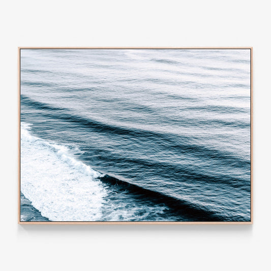 Deep Ocean Canvas wall art with oak float frame