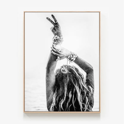 Deuces Canvas print in oak frame