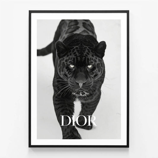 Dior Jaguar wall art print in black frame
