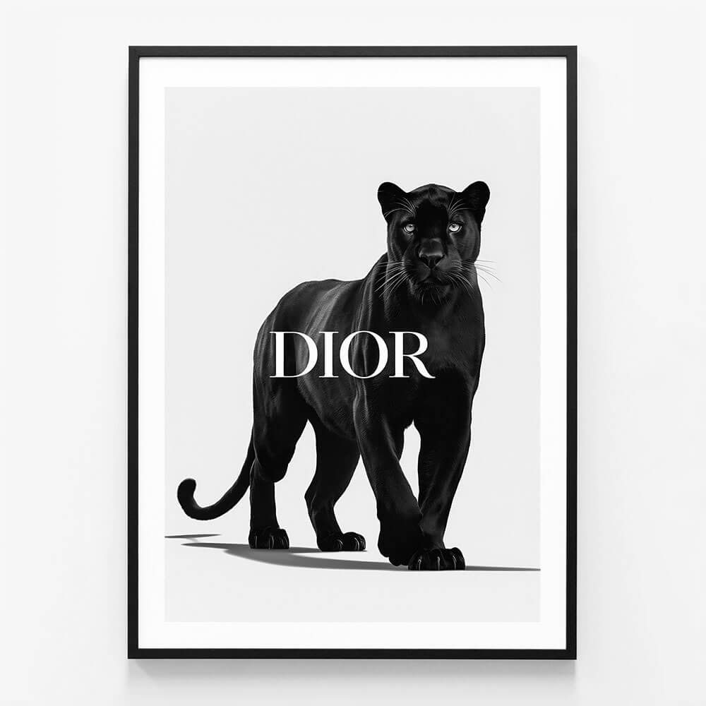 Dior Panther wall art print in black frame