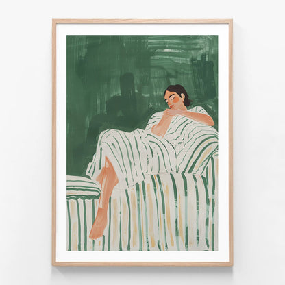Downtime oak framed print