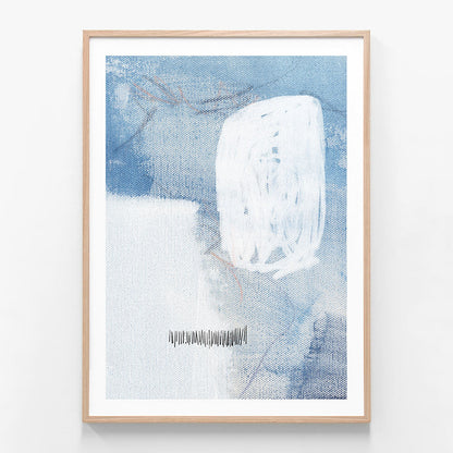 A oak framed print of an abstract artwork called ‘Floating Inside Myself'.