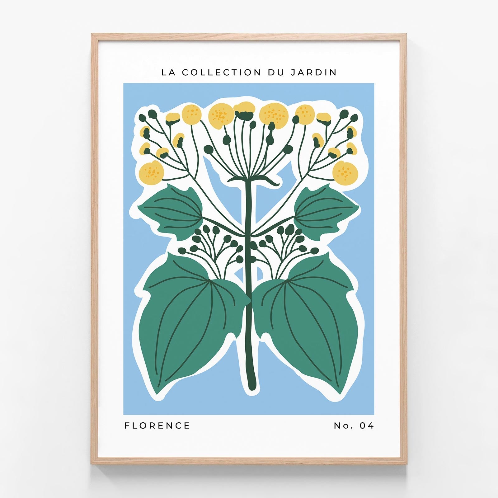 Florence Flower Market oak framed print