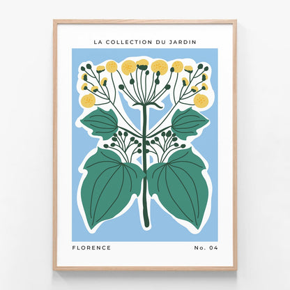 Florence Flower Market oak framed print