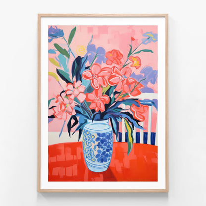 Flower Arrangement 2 oak framed print