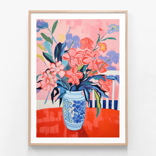 Flower Arrangement 2 oak framed print