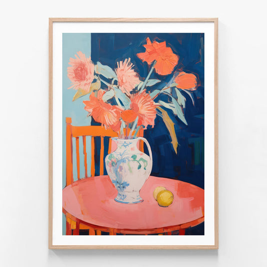 Flower Arrangement 4 oak framed print