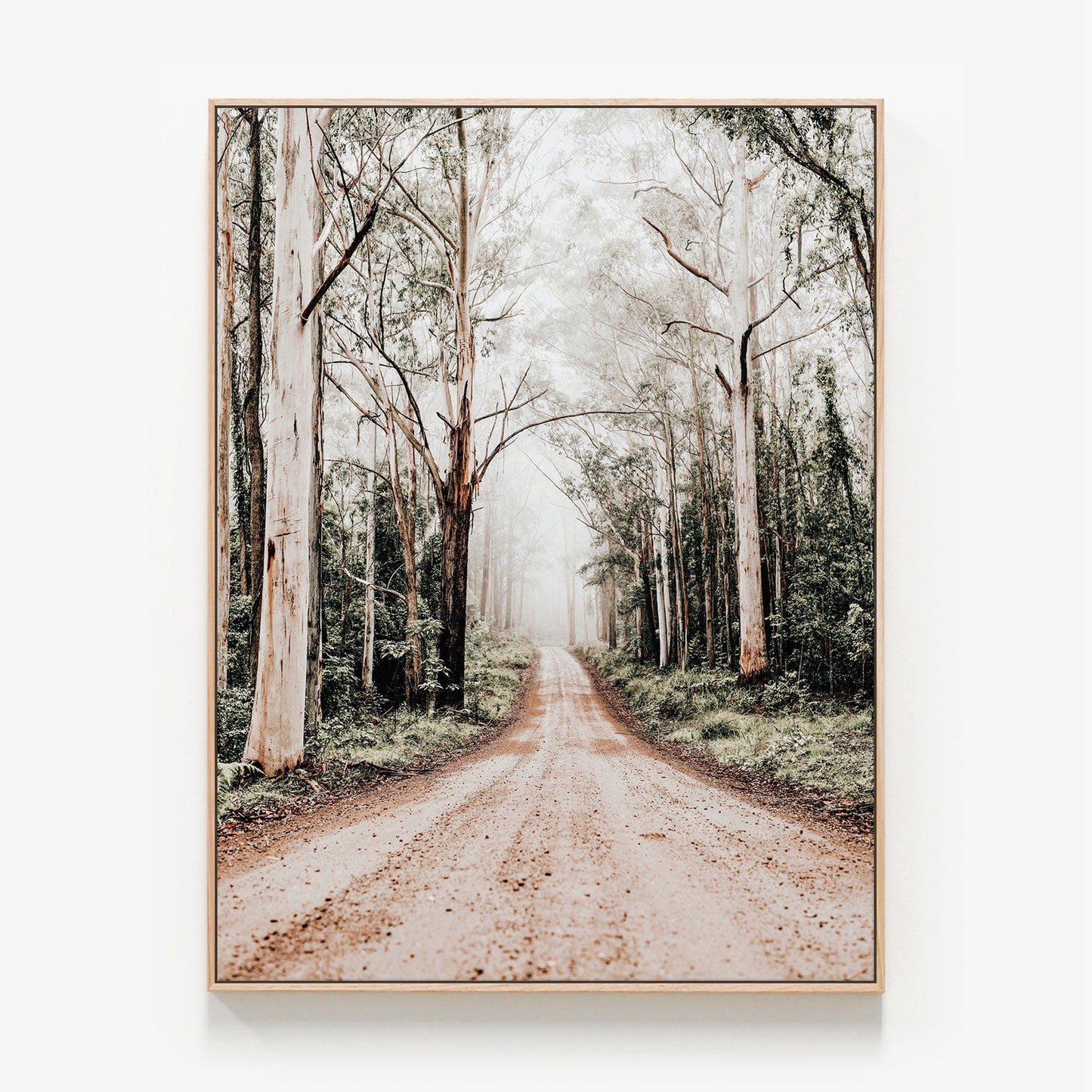 Forest Road Canvas wall art with oak float frame
