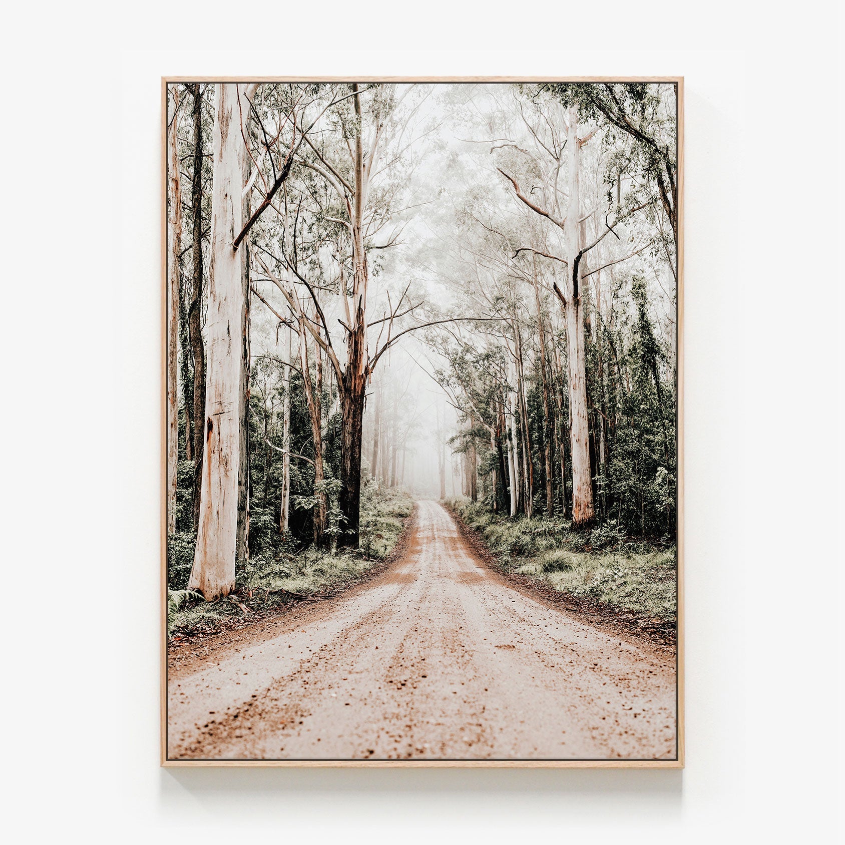 Forest Road Canvas wall art with oak float frame