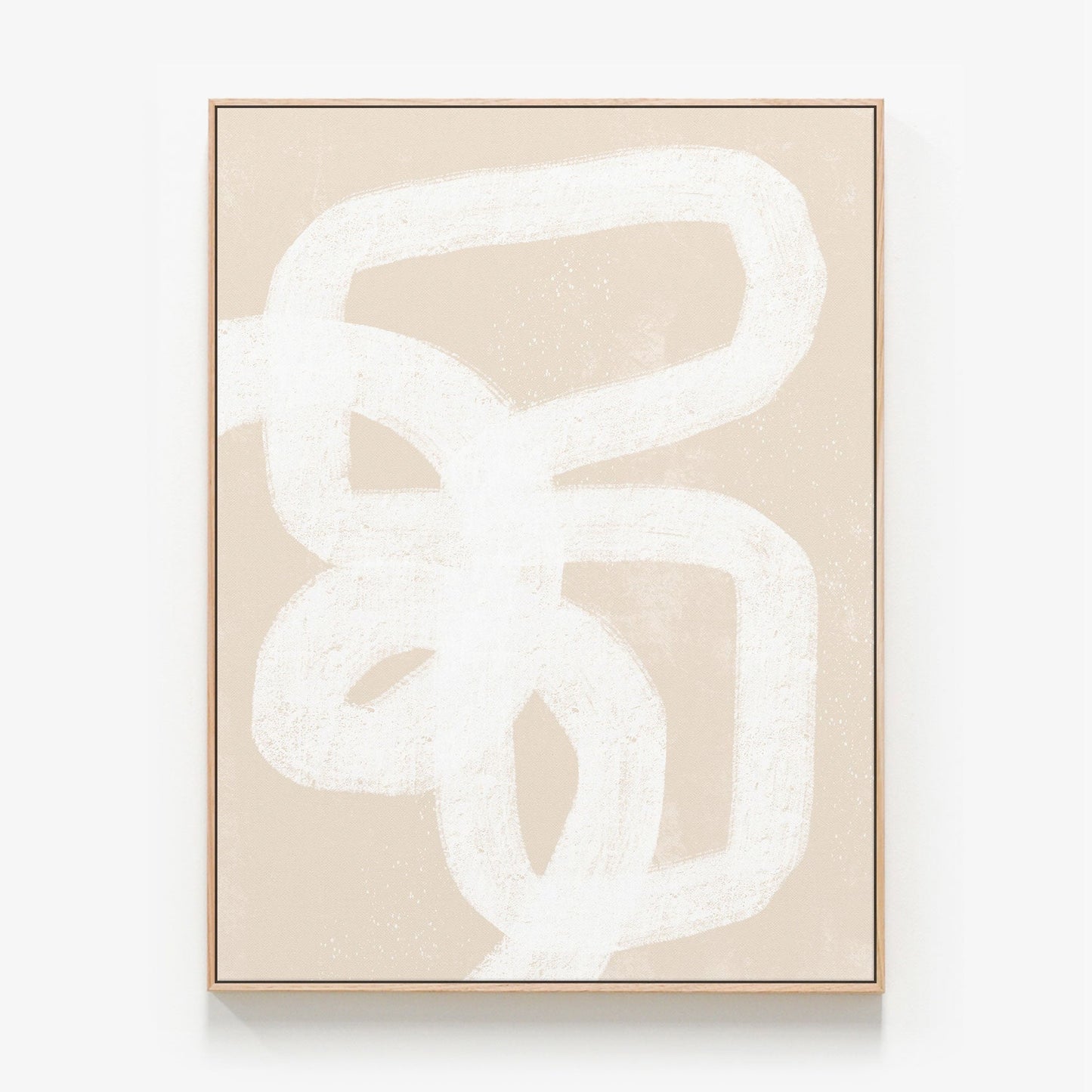 Graphic Line No. 1 Canvas print in oak frame