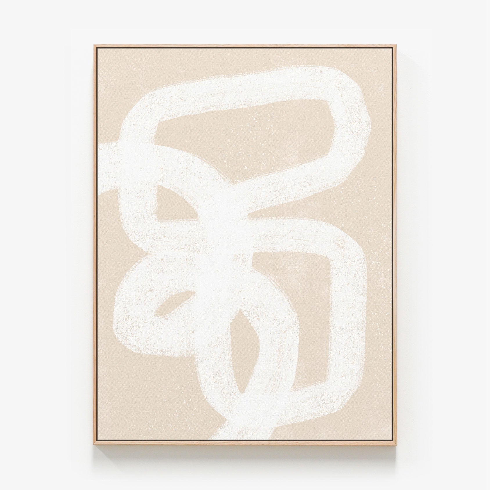 Graphic Line No. 1 Canvas print in oak frame