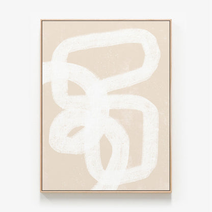 Graphic Line No. 1 Canvas print in oak frame