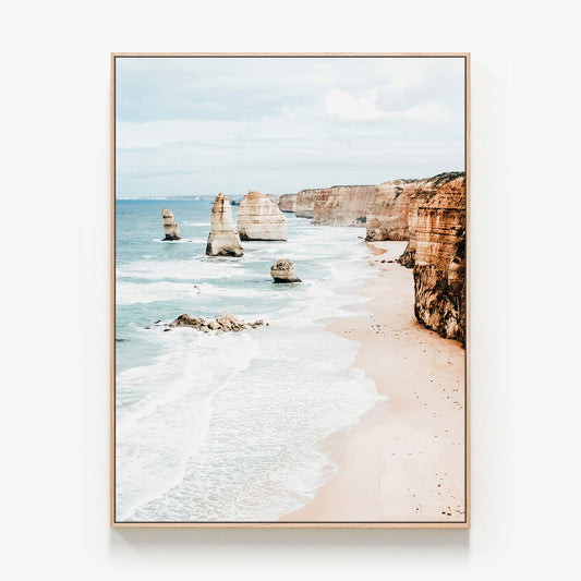 Great Ocean Road Canvas print in oak frame