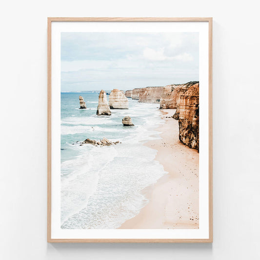 A framed photo wall art print of the twelve apostles along the great ocean road Australia