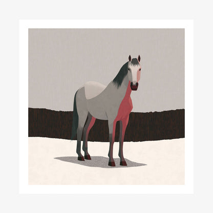 Grey Horse wall art print