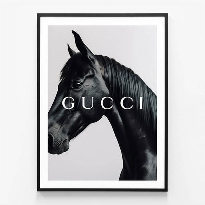 Gucci Horse wall art print in black frame