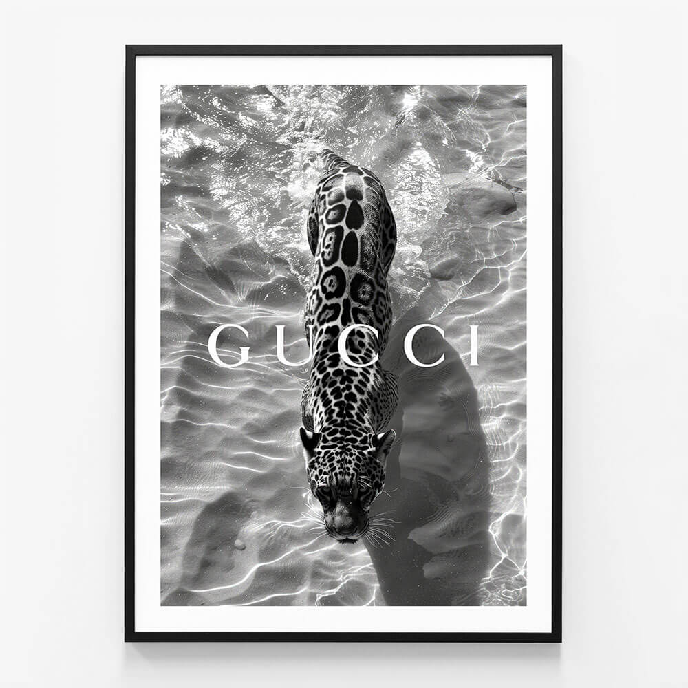Gucci Jaguar wall art print in black frame