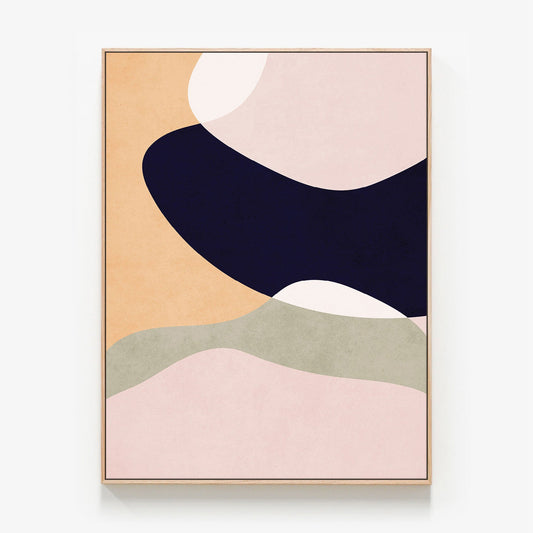 Haymarket abstract wall art canvas print in an oak frame.