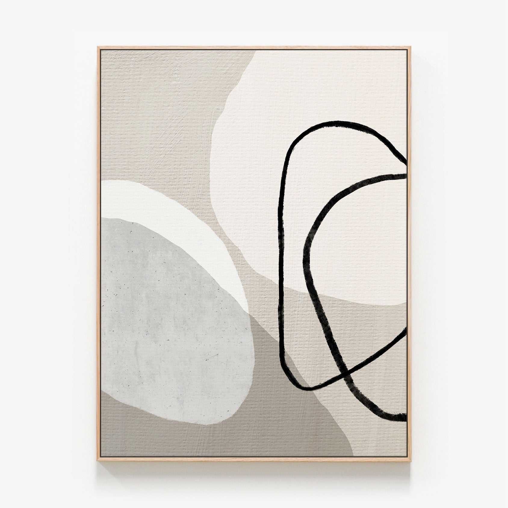 Helsinki No. 1, Abstract wall art Canvas print in oak frame