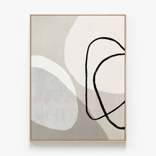 Helsinki No. 1, Abstract wall art Canvas print in oak frame