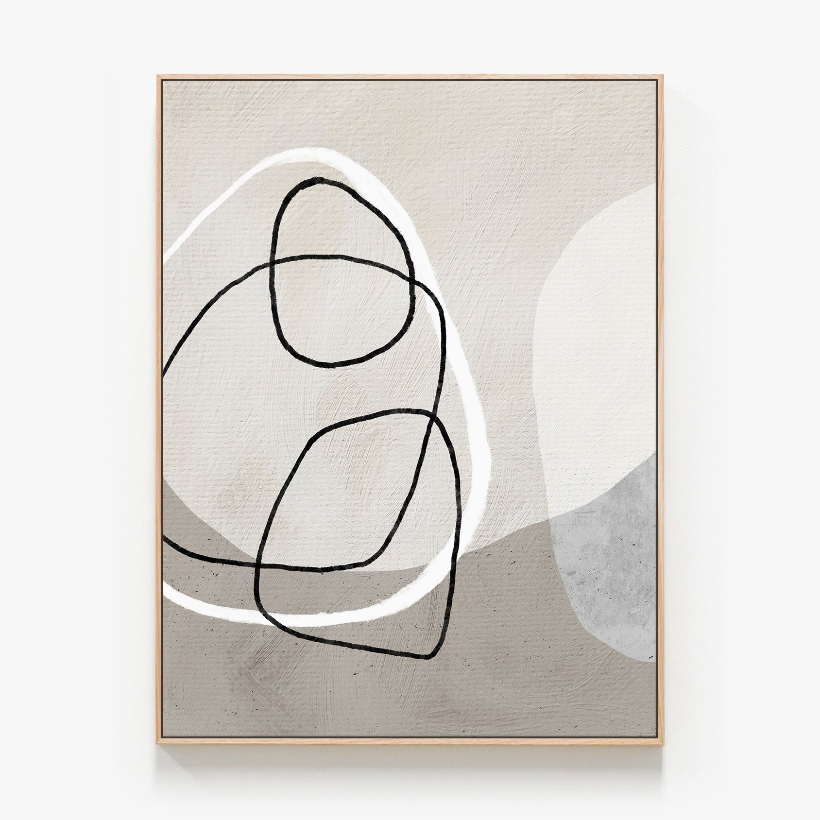Helsinki No. 2 abstract art Canvas wall art print in oak frame