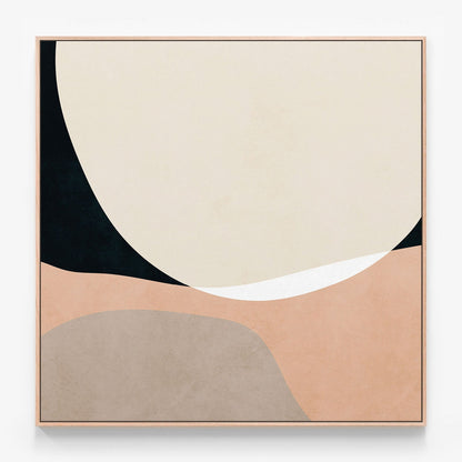 Henry No. 1 Minimalist abstract art Canvas print in oak frame