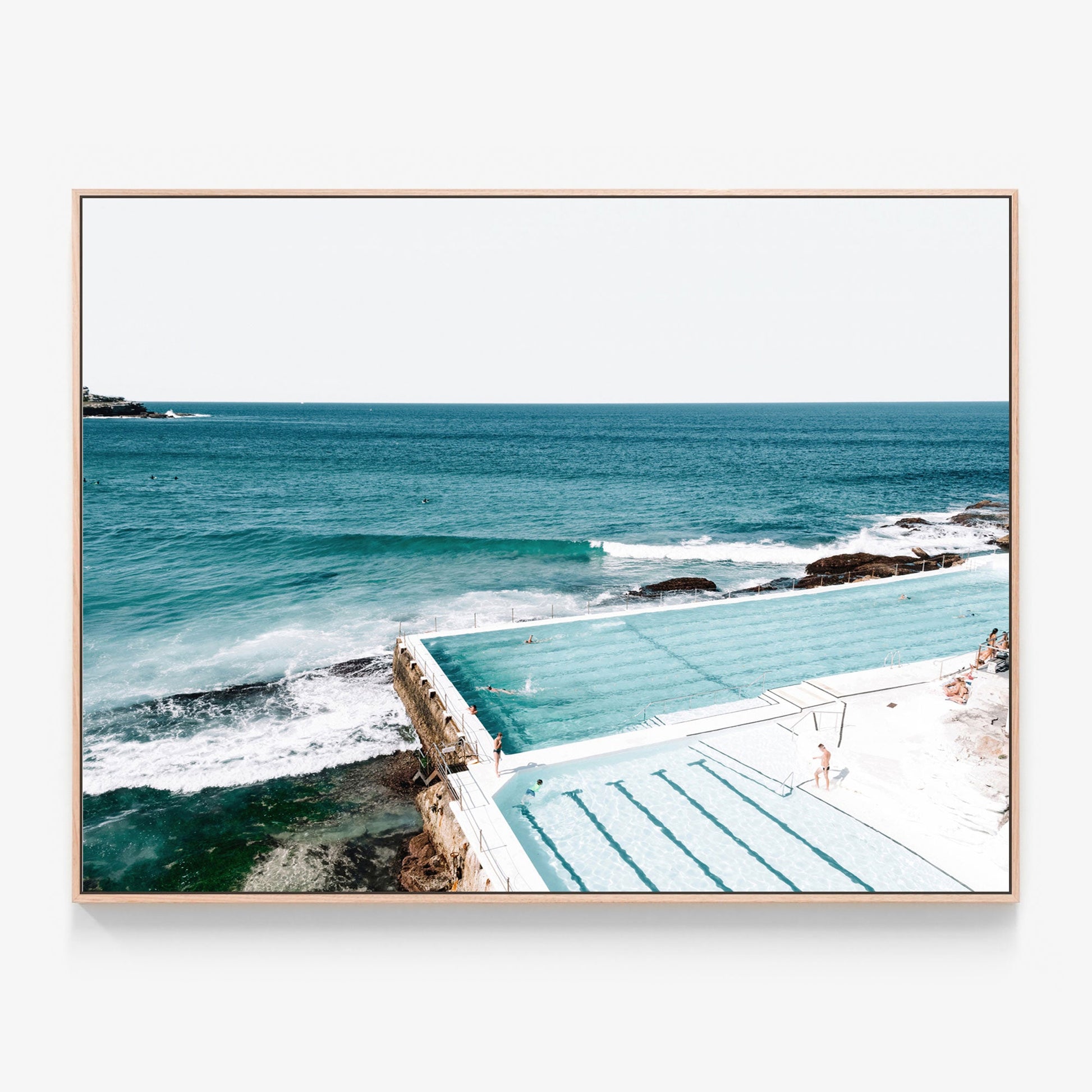 Icebergs Canvas wall art with oak float frame