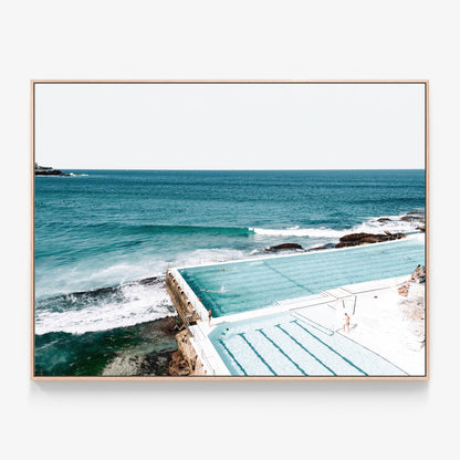 Icebergs Canvas wall art with oak float frame
