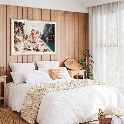 Island-Junket-Framed-Print-in-Boho-Style-Interior