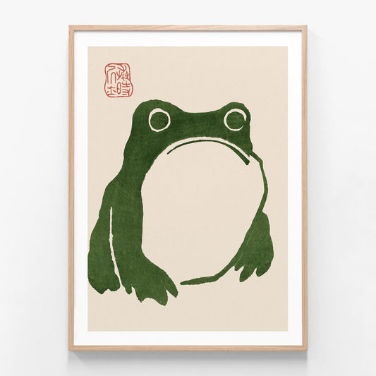 Japanese Frog No. 1 oak framed print