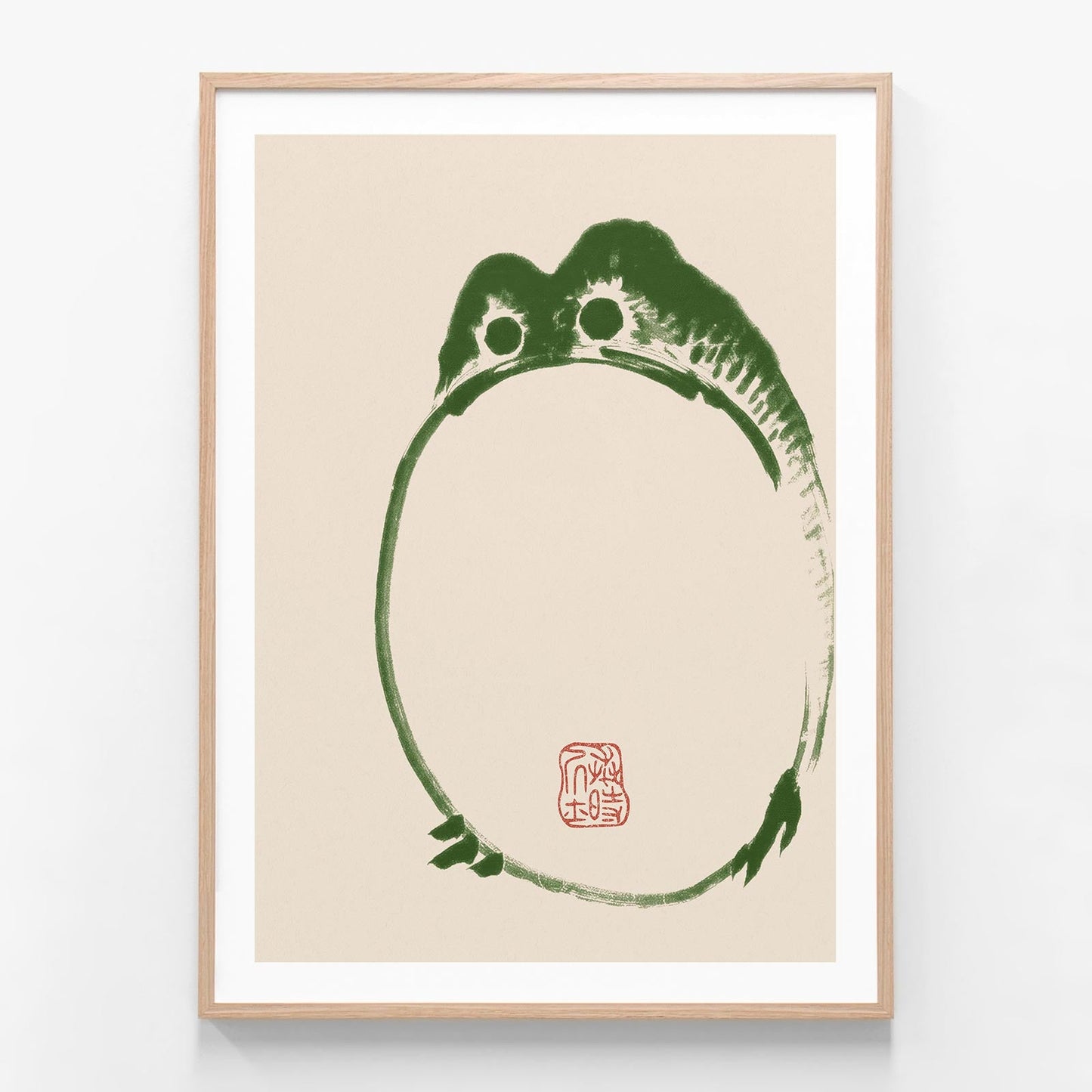 Japanese Frog No. 2 oak framed print