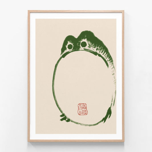 Japanese Frog No. 2 oak framed print