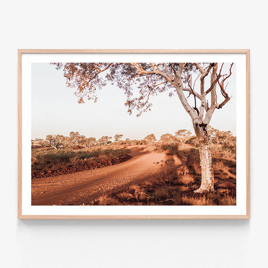 Karijini Outback wall art print in oak frame
