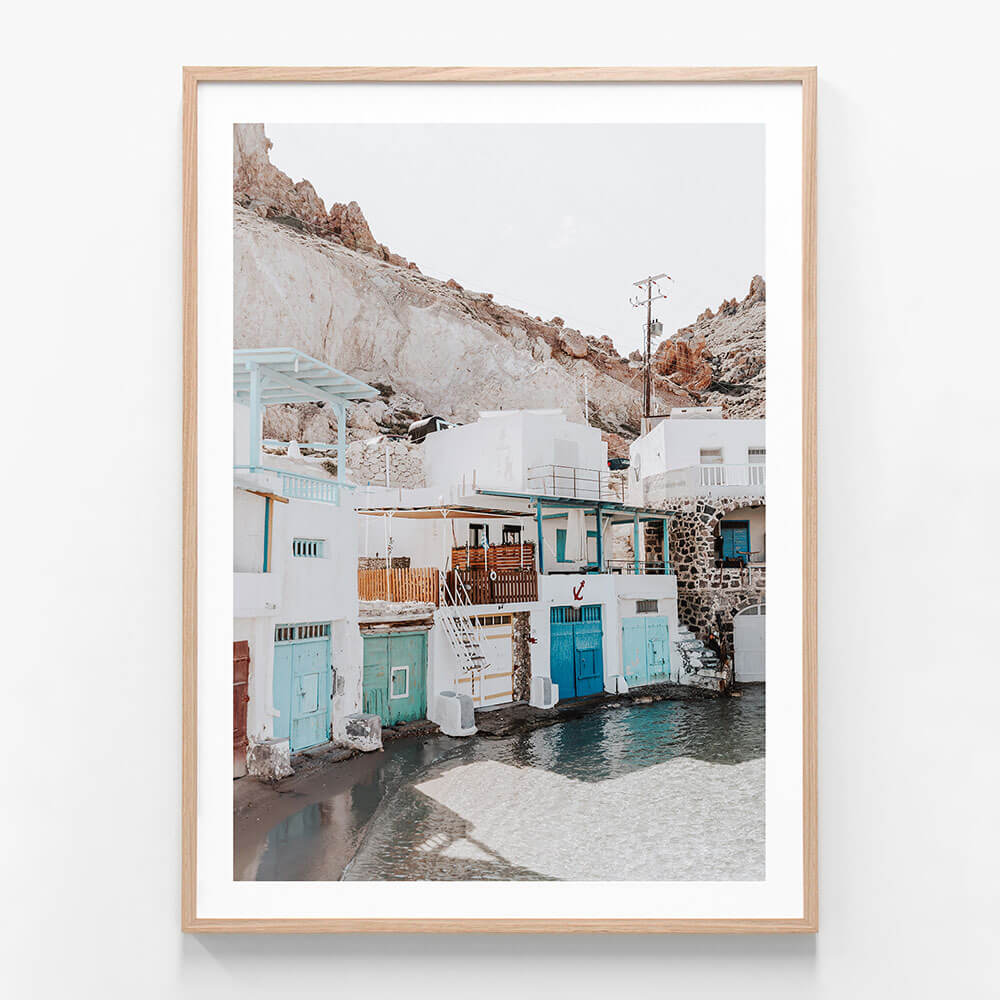 Klima Afternoon wall art print in oak frame