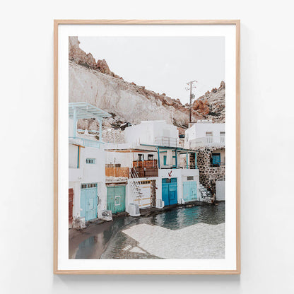 Klima Afternoon wall art print in oak frame