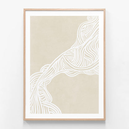 Lagom Lines 2 oak framed print