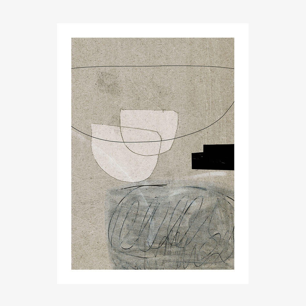 Lifestyle abstract art print with organic shapes and lines.