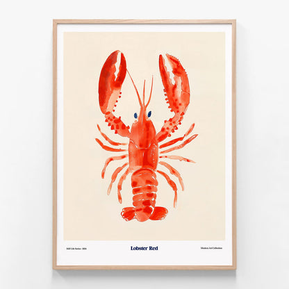 Lobster Red oak framed print