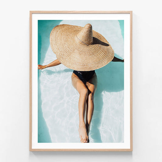 Luxe Afternoon wall art print in oak frame