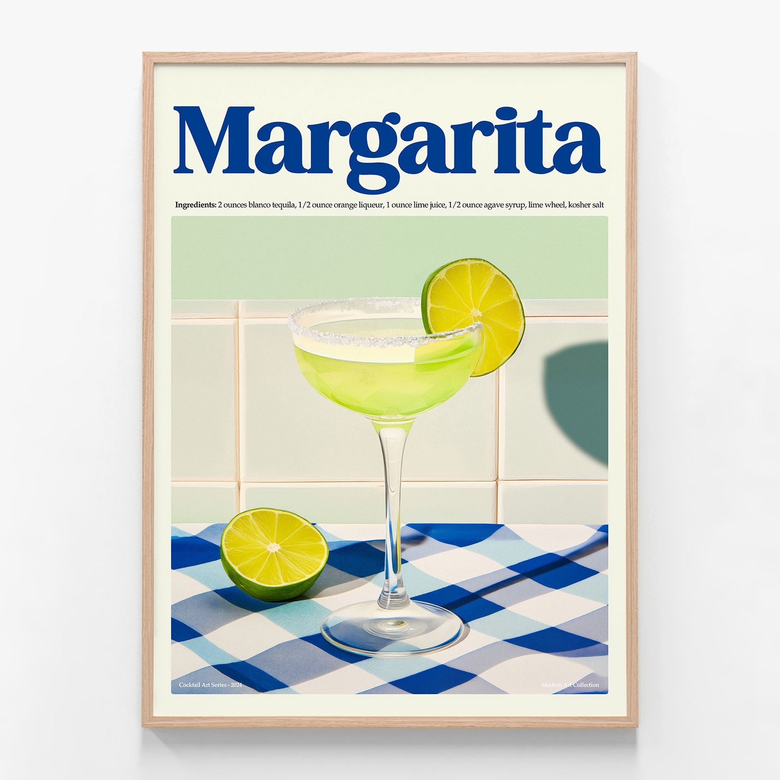 Margarita oak framed print